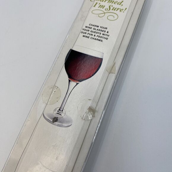 True Set of 6 Pewter Wine Glass Charms Drink Markers Winery Grapes Vineyard - Picture 6 of 6